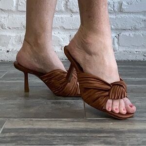 Elegant Brown Women's Heeled Mules